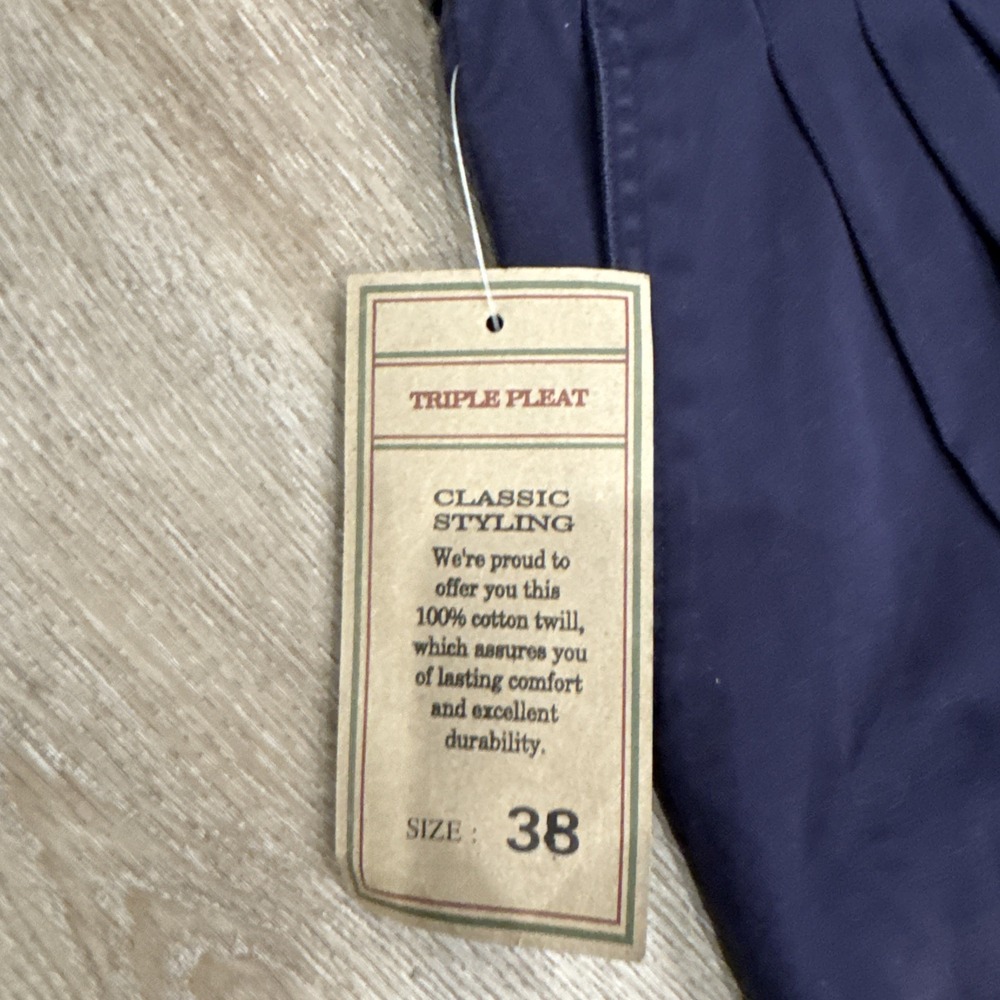 Vintage Bugle Boy Company Pants Sz 38wx32L Navy Khakis Chinos Straight Trousers - Picture 3 of 11